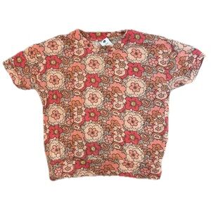 Kate Quinn Midcentury floral boxy shirt- Pink and Orange